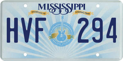 MS license plate HVF294