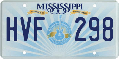MS license plate HVF298