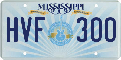 MS license plate HVF300