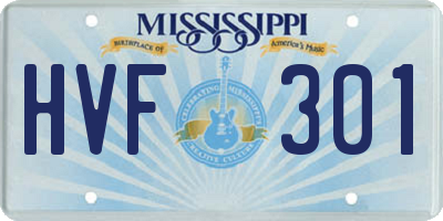 MS license plate HVF301