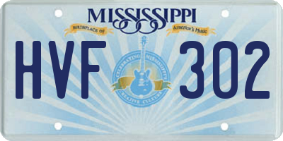 MS license plate HVF302