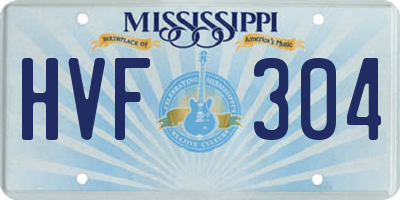 MS license plate HVF304