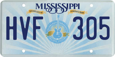 MS license plate HVF305