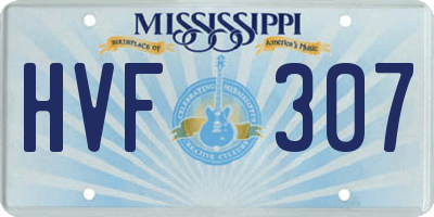 MS license plate HVF307