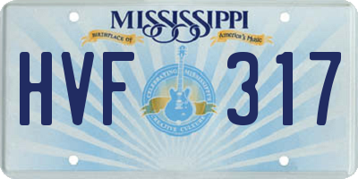 MS license plate HVF317