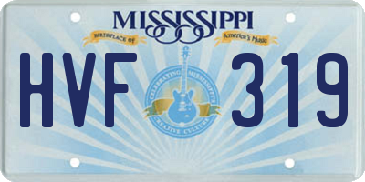 MS license plate HVF319