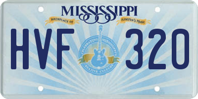 MS license plate HVF320