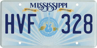 MS license plate HVF328