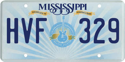 MS license plate HVF329
