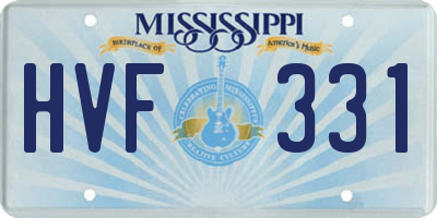 MS license plate HVF331