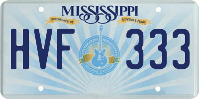 MS license plate HVF333
