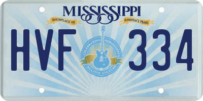 MS license plate HVF334