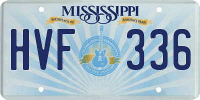 MS license plate HVF336