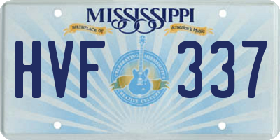 MS license plate HVF337