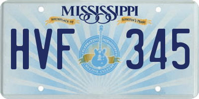 MS license plate HVF345