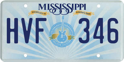 MS license plate HVF346
