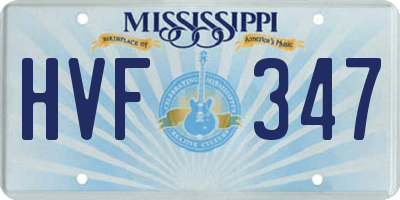MS license plate HVF347