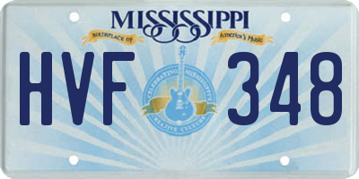 MS license plate HVF348
