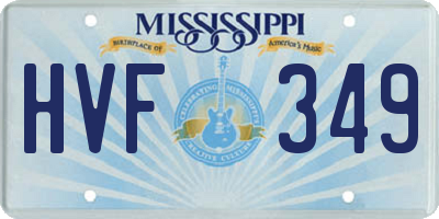 MS license plate HVF349