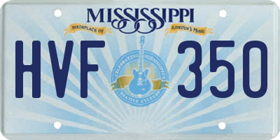 MS license plate HVF350