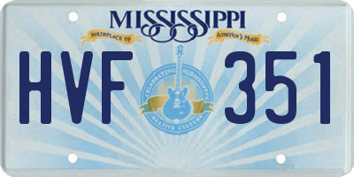 MS license plate HVF351