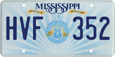 MS license plate HVF352