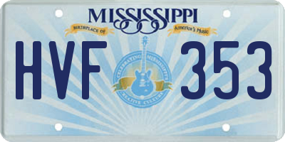 MS license plate HVF353
