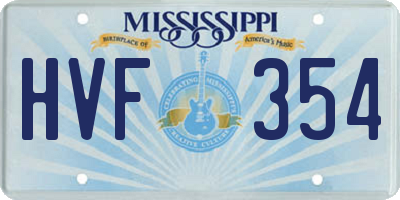 MS license plate HVF354