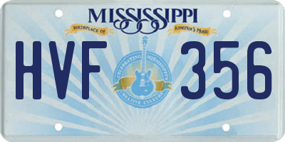 MS license plate HVF356