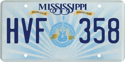 MS license plate HVF358