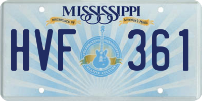 MS license plate HVF361