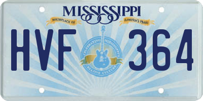 MS license plate HVF364