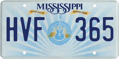 MS license plate HVF365
