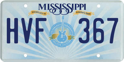 MS license plate HVF367