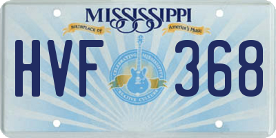 MS license plate HVF368