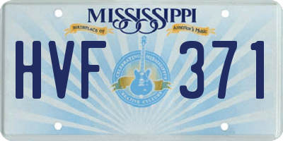 MS license plate HVF371