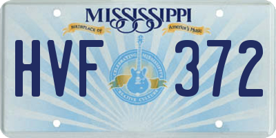 MS license plate HVF372