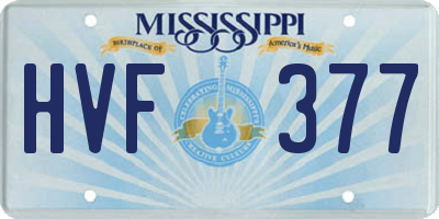 MS license plate HVF377