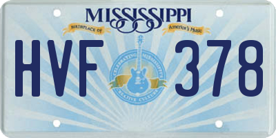 MS license plate HVF378