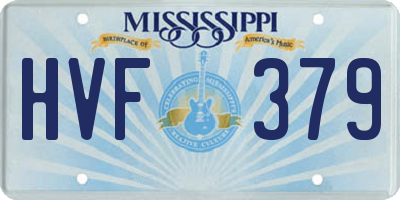 MS license plate HVF379