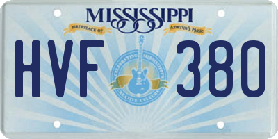 MS license plate HVF380