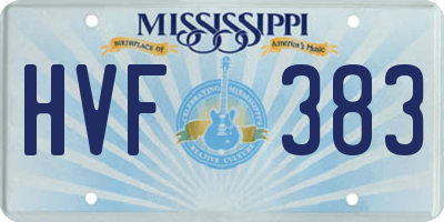 MS license plate HVF383