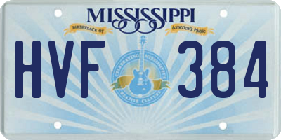 MS license plate HVF384