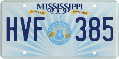 MS license plate HVF385