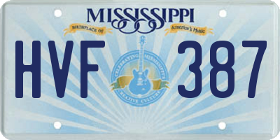 MS license plate HVF387