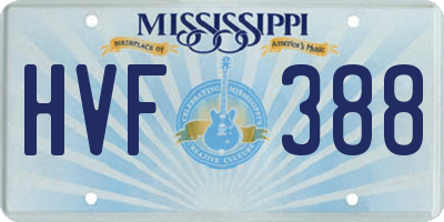 MS license plate HVF388