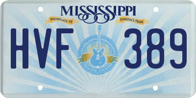 MS license plate HVF389