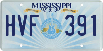 MS license plate HVF391