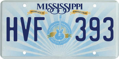 MS license plate HVF393