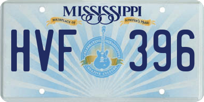 MS license plate HVF396